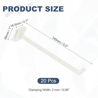 uxcell 20Pcs Slat Wall Panel Hooks 5" Plastic Slat Wall Accessories - size: 5 Inch