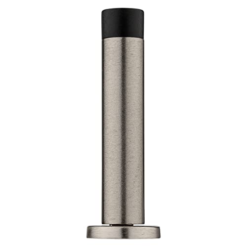 National Hardware N830-522 Cooper Door Stop, 3", Satin Nickel with Matte Black Tip - color: Satin Nickel with Matte Black Tip