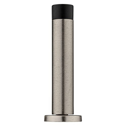 National Hardware N830-522 Cooper Door Stop, 3", Satin Nickel with Matte Black Tip - color: Satin Nickel with Matte Black Tip