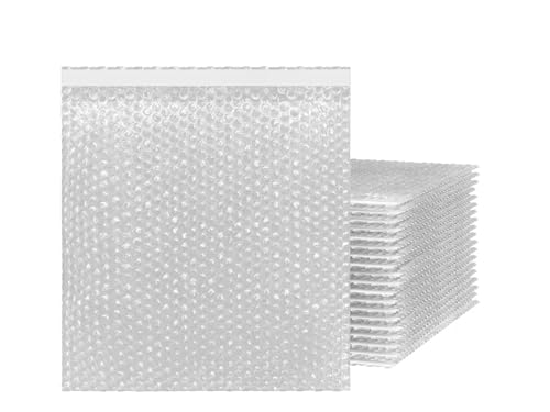 Bubble Cushioning Wrap Roll (2 Pack) - 40 Self-Sealing Bubble Pouches for Moving & Storage | 7.5" x 7.5" Protective Packaging Bags for Fragile Items, Ornaments & Collectibles - size: 7.5" x 7.5"