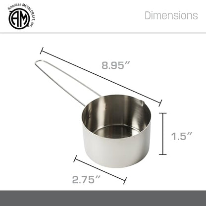 American Metalcraft MCL12 Stainless Steel Measuring Cup, 1/2-Cup - size: 1/2 Cup
