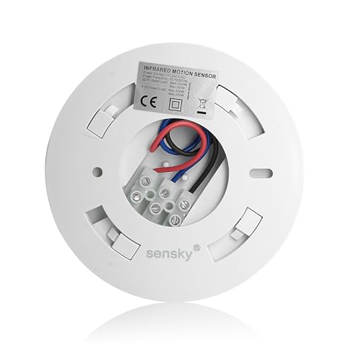 Sensky 360 Degree Ceiling Mount Occupancy Sensor, 110-240V PIR Motion Sensor Switch, High Sensitive Movement Detector Light Switch, Neutral Required(Max Detection Distance: 6 m)