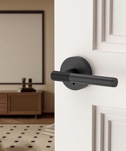 Asidrama 4 Pack Matte Black Privacy Interior Door Handles - color: Matte Black, size: Privacy, style: 4pack