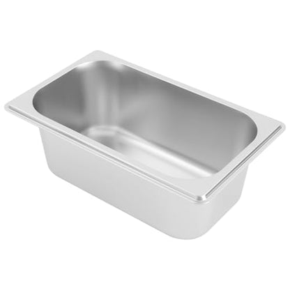 6 Pack Stainless Steel Hotel Pans with Lids, 1/9 Size or 1/4 Size Commercial Metal Food Catering Trays for Steam Table, Buffet Serving, Food Storage & Preparation (1/4 Size 3.6Qt) - size: 1/4 Size 3.6Qt