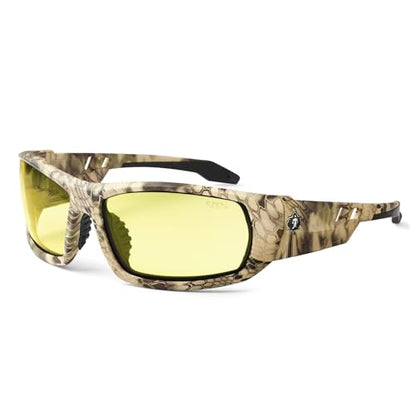 Ergodyne Skullerz ODIN Safety Glasses Sunglasses, Impact Resistant Z87.1+ - color: Kryptek Highlander Frame, Yellow Lens