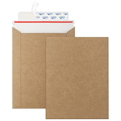 ValBox 6x8 Self Seal Photo Document Mailers 25 Pack Stay Flat Brown Cardboard Envelopes, 6.25 x 8.25 Inches - color: Brown