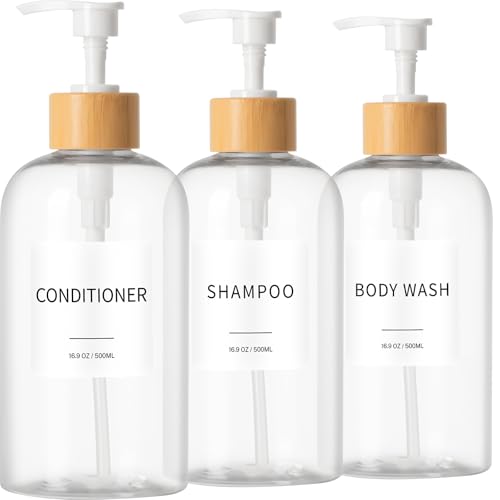 Shampoo and Conditioner Dispenser for Bathroom, Shower Soap Bottles Clear - color: Clear