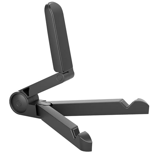 Tablet Stand Holder, Adjustable, Portable, Foldable, Light-Weight, Compatible with 7 to 10.2 Inches Most Tablets, Kindle Fire and Smart Phones - color: black