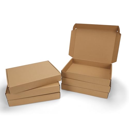 13x10x2 inch Cardboard Shipping Box, Set of 6 Mailer Boxes, Brown - color: Brown, size: 13x10x2 inch 6 Pack