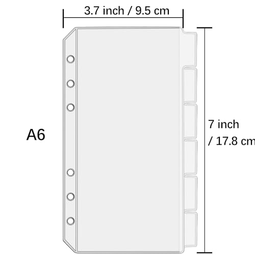 UMSICHT 24PCS A6 Binder Pockets with No Zippers, Zipless Budget Envelopes with Index Bits Design, A6 Binder Pouch for 6 Ring Binder, Money Folder Organizer,Clear PVC Savings Challenges Envelopes,24PCS - size: 24PCS A6 Pockets