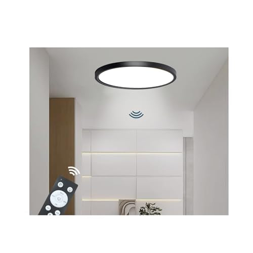 9in Motion Sensor Ceiling Light Indoor, 20W 2000LM, Black - color: Black, size: 9 inch 1 pack