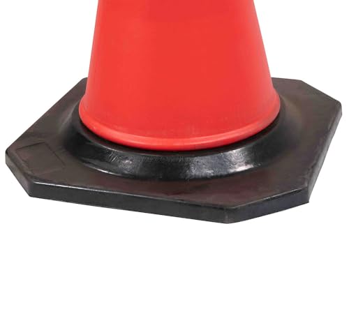 8 Pack Traffic Cones 28 Inch with Reflective Collars & Solid Black Weighted Base - PVC Orange Construction Cones - Stacklable Safety Cones for Parking Lot Driveway Road Traffic - size: 8 - Pack