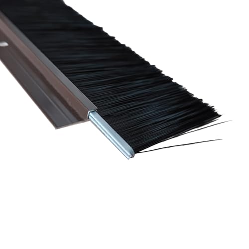 8 Sets Garage Door Brush Seal, 3" W x 39.37" L, Brown