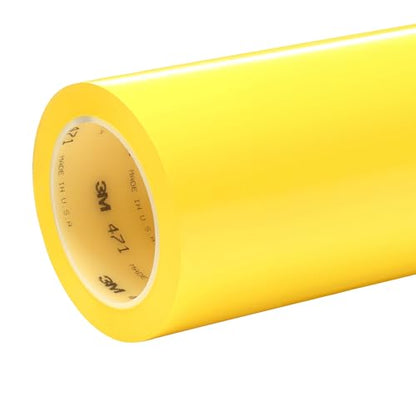 3M Vinyl Tape 471, 48 in x 36 yd, Yellow, 1 Roll, Untrimmed - size: 48 in x 36 yd, style: 1 Roll