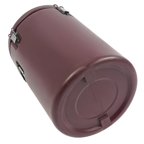 40L/10.57 Gal Insulated Soup Carrier, Stainless Steel Insulated Soup Container Bucket Hot & Cold Thermal Bucket with Lid Commercial Food Warmer for Parties Picnics Cafes Restaurants - color: Brown, size: 40L/10.57 Gal