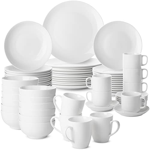 BTaT- White Dinner Plates, 10.5 inch, Set of 12, Restaurant Dishes, White Porcelain Dinner Plates - color: White, size: 10.5 inch, Set of 12