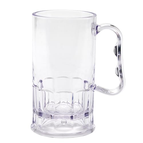 G.E.T. Shatter-Resistant Plastic Beer Mug/Stein, 10 Ounce, BPA Free, 0082-1-SAN-CL-EC (Set of 4) , C/lear - size: 10 Ounce, style: Set of 4