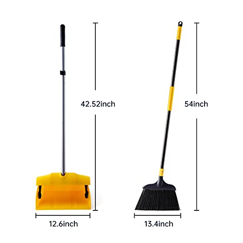 Yocada Commercial Broom and Dustpan Set with Windproof Cover 2 Plus 1