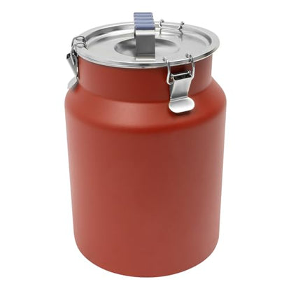 YIYIBYUS Commercial Stainless Steel Food Storage Container 12L Airtight - 3.2Gal Metal Canister for Kitchen Restaurant Pantry - Locking Lid Dry/Wet Food Organizer for Rice, Coffee, Pet Food (Red)