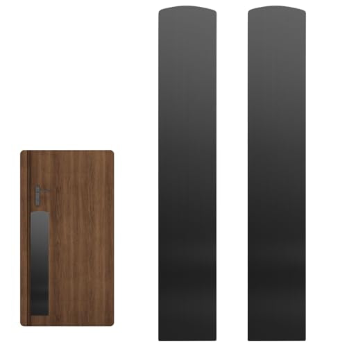 2 Pcs Door Scratch Protection Plate 4" x 22", Stainless Steel Push Plate, Self Adhesive Kickplate for Interior, Exterior Doors (Brushed Black) - color: Black, size: 4 x 22 in