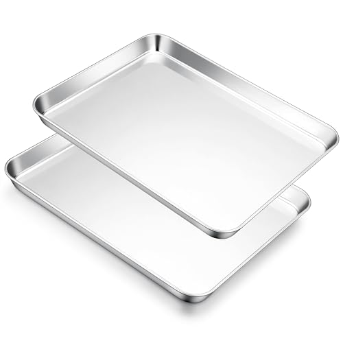 E-far Stainless Steel Baking Sheet, 18”x13” Cookie Sheet for Baking, 2PCS - size: 17.5"x13"