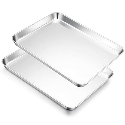E-far Stainless Steel Baking Sheet, 18”x13” Cookie Sheet for Baking, 2PCS - size: 17.5"x13"
