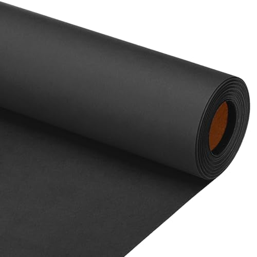 PATIKIL Wrapping Paper, 12"x600"(50') Bulletin Board Paper Roll Kraft Paper Roll Construction 80GSM for Shipping Packing Gift Wrapping Craft Flower Bouquet Christmas, Black - color: Black, size: 12x600 Inch
