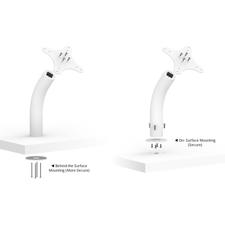VidaMount White Enclosure and Fixed Neck Wall/Table Surface Mount [Bundle] Compatible with iPad Pro 12.9" (1st/2nd Gen) - color: White, size: iPad Pro 12.9" (1st/2nd Gen)
