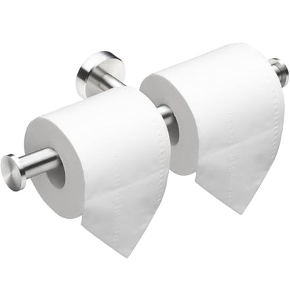 Gorlary Double Roll Toilet Paper Holder Wall Mount, Brushed Nickel, Silver - color: Silver