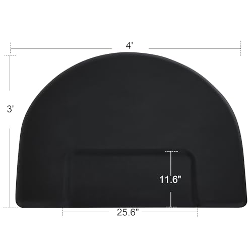 BarberPub 3'x4'x5/8" Anti-Fatigue Salon Mat, PU, Square Base 0075 - color: Black - Pu Foam
