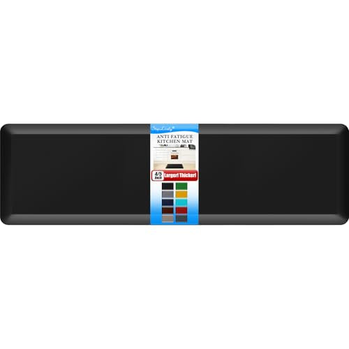 4/5 Inch Thick Kitchen Mat - Cushioned Anti Fatigue Mat for Kitchen Floor - color: Black, size: 60"L x 17"W x 0.8"Th
