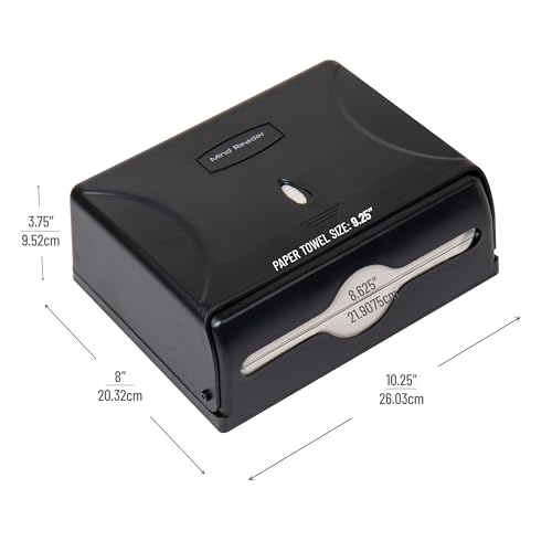 Mind Reader Paper Towel Dispenser, Tri-Fold Towel Holder, Restroom, Wall Mount, Bathroom, Black - color: Black