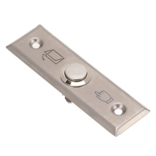 Dioche Door Access Control Switch, Exit Press Button, Stainless Steel Brushed Automatic Reset No Welding Required for Indoor Outdoor, NO/COM Switch Door Release Out Unlock Exit Button