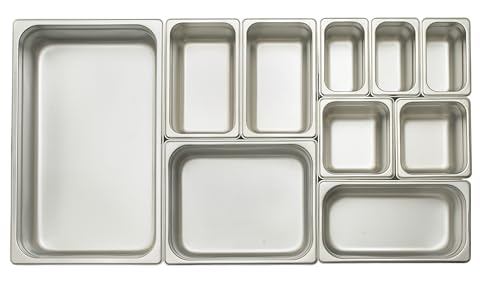 Winco 2.5-Inch Deep Full-Size Anti-Jamming Steam Table Pan, 25 Gauge, NSF, Stainless Steel, Medium - size: 2.5" Deep