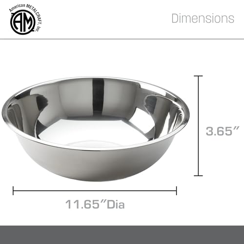 American METALCRAFT, Inc. American Metalcraft SSB500 Stainless Steel Mixing Bowl, 11.5" Diameter, Silver, 5-Quart - size: 5 Quarts, style: Standard