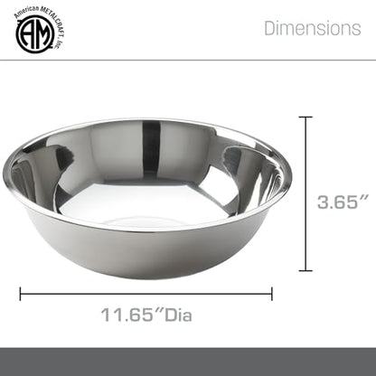 American METALCRAFT, Inc. American Metalcraft SSB500 Stainless Steel Mixing Bowl, 11.5" Diameter, Silver, 5-Quart - size: 5 Quarts, style: Standard
