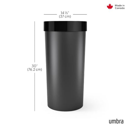 Umbra Vento Kitchen Trash Can, Open Top Bin, 16.5 Gallon, Black - color: Black