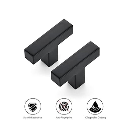 Ravinte Matte Black Cabinet Handles Square Pulls Single Hole 10 Pack - size: Single Hole