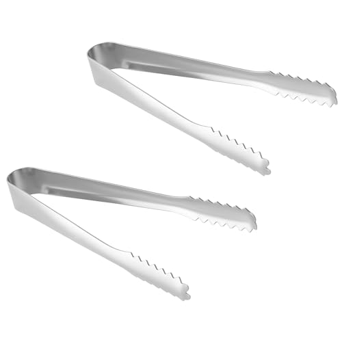 2 Pack Small Metal Tongs, Kitchen Tongs 6 Inch Stainless Steel Restaurant Grade Serving Tong for Buffet, Salad, Ice, Cooking Utensils, Appetizer