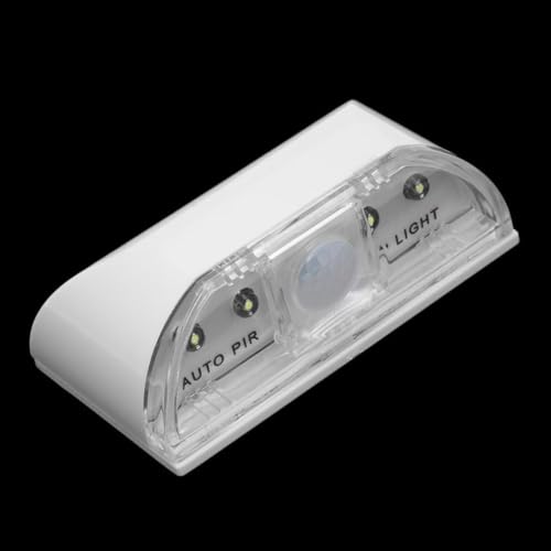 Key Light Door Lights, Small Motion Sensor Light with 4 LED Bulbs, Battery Powered Night Lights for Hallway, Stairway, Kitchen, Closet, Bedroom (2 Pack White) - color: White-2 Pack