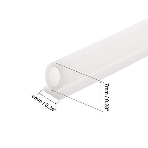 T-Slot Mount Window Weatherstrip Seal 7mm Bulb Bubble for 6mm Slot 1 Meter Long White