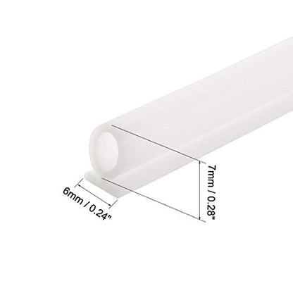 T-Slot Mount Window Weatherstrip Seal 7mm Bulb Bubble for 6mm Slot 1 Meter Long White