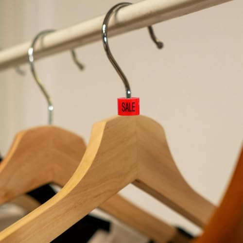 VILLCASE Hanger Sale Markers 100 Pcs Clothes Hanger Markers 0.39In Plastic Size Ring Crimp Tags for Color-Coding Clothing Sale Markers Display and Organization