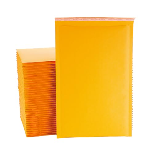 #0 25 PCS 7x9 Inch Kraft Paper Bubble Mailers Padded Envelopes Bags with Peel and Seal for Gift, Packing and Shipping, Keep Safe and Protected, Wholesale Price (Usable Size: 6x9 Inch) - color: Kraft