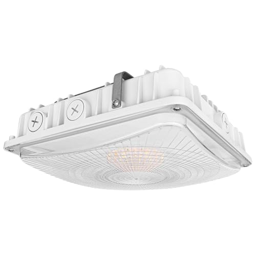 Konlite 63W/45W/30W LED Canopy Light - Selectable - 5000K/4000K - 9,360LM - Dimmable - 120-277V - 250W Equal, Residential & Commercial Indoor & Outdoor Light Fixture, UL, White - color: White, size: 1 PACK - 63W/45W/30W
