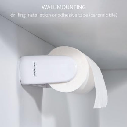 ONE Hand Tear Paper Towel Holder Under Cabinet/Wall for 9.4-11inch, White - color: White