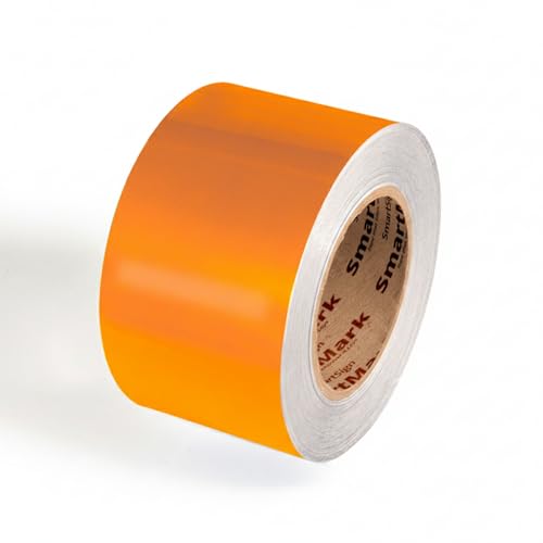 SmartSign Orange Floor Marking Tape, 3" Wide x 100' Long Roll, Durable Polyester, Laminated Protection - Non-Abrasive, Adhesive Safety Tape for Warehouses, High Traffic/Forklift Areas, Removable - color: Orange, size: 3"