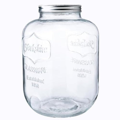 CATPOWER 1 Gallon Large Glass Jar With Mouth Canning Jar Kitchen Storage Jar Cookie Candy Penny Jar with Stainless Steel Screw Lid