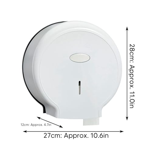 Jumbo Toilet Paper Dispenser, Roll Toilet Paper Holder for Mall(White)
