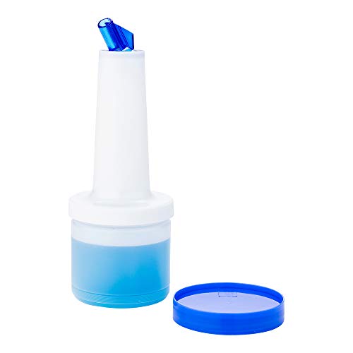 Restaurantware Plastic Storage Container Bottle, Quick Pour, 0.5 qt - color: Blue, size: 16 Ounces